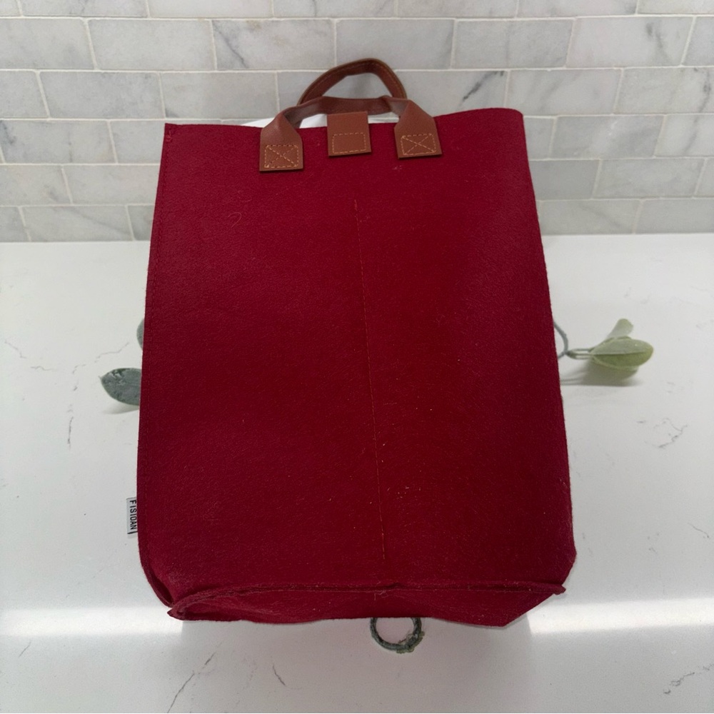 2 Bottle Double Wine Bag with Window - Felt Wine Carrier Tote Bag with Handle - Picture 3 of 7